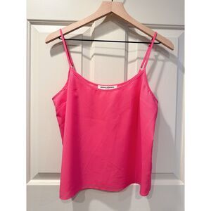 Amanda Uprichard M Barbie Pink Silky Camisole Top Adjustable Straps Layering USA